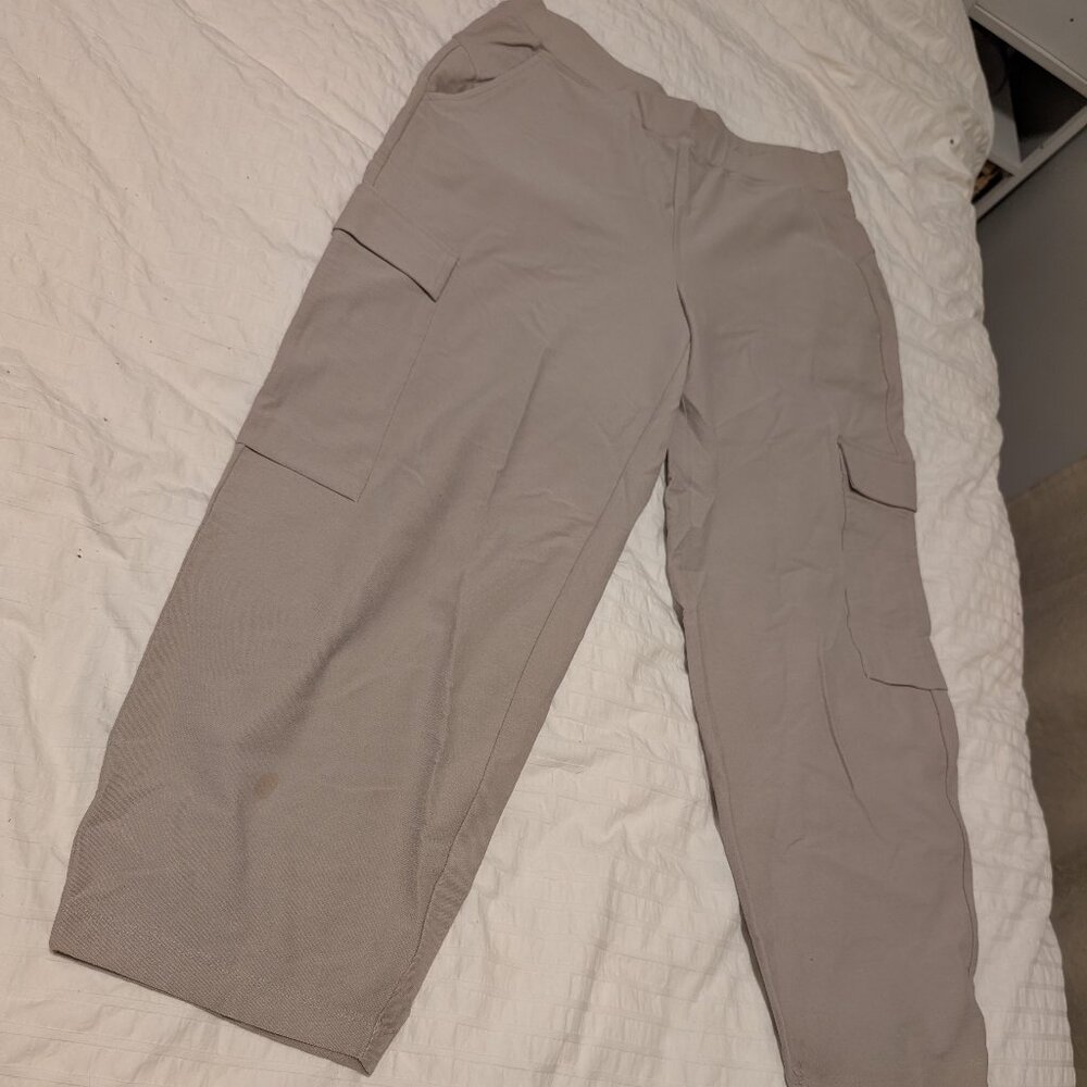 Eileen Fisher beige Washable Stretch Crepe Cargo Pants PETITE medium
